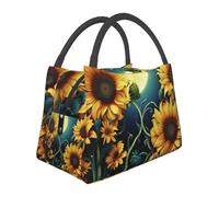 Borsa termica per il pranzo per uomini e donne adulti riutilizzabile scatola per il pranzo al chiaro di luna motivo girasole borsa termica a tenuta stagna grande capacità contenitori per il pranzo per