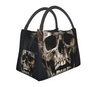 Borsa termica per il pranzo per uomini e donne adulti riutilizzabile scatola per il pranzo con teschio di morte borsa termica a prova di perdite grande capacità contenitori per il pranzo per ufficio
