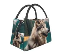 Borsa termica per il pranzo per uomini e donne adulti riutilizzabile scatola per il pranzo divertente animale lupo borsa termica a tenuta stagna grande capacità contenitori per il pranzo per ufficio