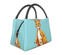 Borsa termica per il pranzo per uomini e donne adulti riutilizzabile scatola per il pranzo divertente cartone animato canguro zoo borsa termica a tenuta stagna grande capacità contenitori per il