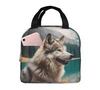 Borsa termica per il pranzo per uomini e donne adulti riutilizzabile scatola per il pranzo divertente animale lupo borsa termica a tenuta stagna grande capacità contenitori per il pranzo per ufficio