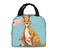 Borsa termica per il pranzo per uomini e donne adulti riutilizzabile scatola per il pranzo divertente cartone animato canguro zoo borsa termica a tenuta stagna grande capacità contenitori per il
