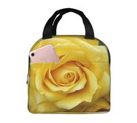 Borsa termica per il pranzo per uomini e donne adulti riutilizzabile scatola per il pranzo graziosa rosa gialla fiore borsa termica a tenuta stagna grande capacità contenitori per il pranzo per