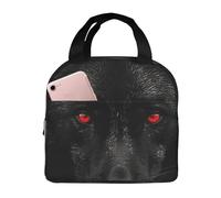 Borsa termica per il pranzo per uomini e donne adulti riutilizzabile scatola per il pranzo nero rosso lupo dagli occhi rossi borsa termica a tenuta stagna grande capacità contenitori per il pranzo per