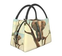 Borsa termica per il pranzo per uomini e donne adulti riutilizzabile scatola per il pranzo piccolo elefante sull'albero borsa termica a tenuta stagna grande capacità contenitori per il pranzo per