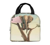 Borsa termica per il pranzo per uomini e donne adulti riutilizzabile scatola per il pranzo piccolo elefante sull'albero borsa termica a tenuta stagna grande capacità contenitori per il pranzo per