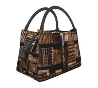 Borsa termica per il pranzo per uomini e donne adulti riutilizzabile scatola per il pranzo vecchi libri in biblioteca borsa termica a tenuta stagna grande capacità contenitori per il pranzo per