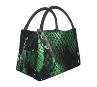 Borsa termica per il pranzo per uomini e donne adulti riutilizzabile scatola per il pranzo verde in pelle di serpente a tenuta stagna borsa termica grande capacità contenitori per il pranzo per