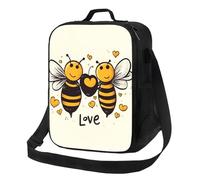 Borsa termica per il pranzo per uomini e donne, Bee Love Honey Lunch Box per ufficio, lavoro, picnic, a prova di perdite, con tracolla, per adulti, borsa riutilizzabile per il pranzo