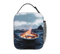 Borsa termica per il pranzo per uomini e donne, bel design lavica con stampa completa, riutilizzabile, a prova di perdite, grande capacità, per lavoro, scuola, ufficio, viaggi, picnic, con tracolla