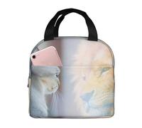 Borsa termica per il pranzo per uomini e donne, borsa da viaggio per uomini e donne, il gatto si guarda allo specchio, borsa morbida per il pranzo per donne e uomini