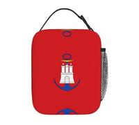 Borsa termica per il pranzo per uomini e donne, con bandiera di Amburgo, design con stampa completa, riutilizzabile, a prova di perdite, grande capacità, per lavoro, scuola, ufficio, viaggi, picnic