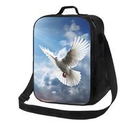 Borsa termica per il pranzo per uomini e donne, contenitore per il pranzo con colomba della pace, per ufficio, lavoro, picnic, a prova di perdite, con tracolla, per adulti, borsa riutilizzabile per il