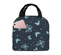 Borsa termica per il pranzo per uomini e donne, da lavoro, bella borsa termica morbida con farfalle, per viaggi, impermeabile, piccola scatola per il pranzo per adulti, per uomini e donne, borsa per