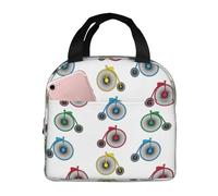 Borsa termica per il pranzo per uomini e donne, da lavoro, colorata penny bike, piccola scatola per il pranzo per adulti per uomini e donne, borsa termica morbida impermeabile per viaggi, borsa per il
