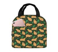 Borsa termica per il pranzo per uomini e donne, da lavoro, con capybara, morbida, piccola, per adulti, unisex, alla moda, isolata per viaggi, borsa per il pranzo per donne e uomini