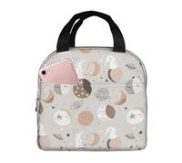 Borsa termica per il pranzo per uomini e donne, da lavoro, con coniglietto bohémien, pianeta luna, morbida borsa termica per viaggi, impermeabile, piccola scatola per il pranzo per adulti, per uomini