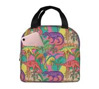 Borsa termica per il pranzo per uomini e donne, da lavoro, con dinosauro colorato B, morbida borsa termica per viaggi, impermeabile, piccola scatola per il pranzo per adulti, per uomini e donne, borsa