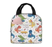 Borsa termica per il pranzo per uomini e donne, da lavoro, con dinosauro, piccola scatola portapranzo per adulti, unisex, impermeabile, morbida borsa termica per viaggi, borsa per il pranzo per donne