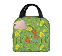 Borsa termica per il pranzo per uomini e donne, da lavoro, con fiori di cetriolo e ratta, morbida borsa termica per viaggi, impermeabile, piccola scatola per il pranzo per adulti per uomini e donne
