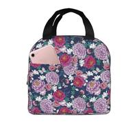 Borsa termica per il pranzo per uomini e donne, da lavoro, con garofani, fiori, farfalle, morbida borsa termica per viaggi, impermeabile, piccola scatola per il pranzo per adulti, per uomini e donne