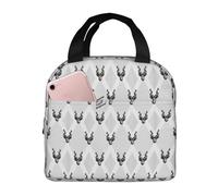 Borsa termica per il pranzo per uomini e donne, da lavoro, con motivo astratto a rombo e testa di capra, morbida borsa termica per viaggi, impermeabile, piccola scatola per il pranzo per adulti