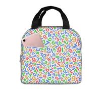 Borsa termica per il pranzo per uomini e donne, da lavoro, con numero matematico, colorata, morbida, isolata per viaggi, impermeabile, piccola scatola per il pranzo per adulti, per uomini e donne