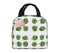 Borsa termica per il pranzo per uomini e donne, da lavoro, con peperoni verdi e piccoli, per adulti, unisex, alla moda, isolata per viaggi, borsa per il pranzo per donne e uomini