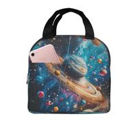 Borsa termica per il pranzo per uomini e donne, da lavoro, con pianeti colorati e universi, morbida, per adulti, unisex, alla moda, isolata per viaggi, borsa per il pranzo per donne e uomini