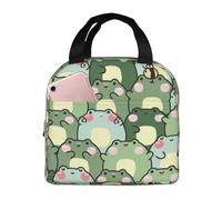 Borsa termica per il pranzo per uomini e donne, da lavoro, con rana timida, morbida, piccola, per adulti, unisex, alla moda, isolata per viaggi, borsa per il pranzo per donne e uomini