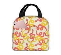 Borsa termica per il pranzo per uomini e donne, da lavoro, con serpente dipinto artistico, rosso, giallo, piccola scatola per il pranzo per adulti per uomini e donne, borsa termica morbida
