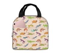 Borsa termica per il pranzo per uomini e donne, da lavoro, con simpatica lucertola camaleonte geco, morbida borsa termica per viaggi, impermeabile, piccola scatola per il pranzo per adulti, per uomini