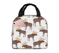 Borsa termica per il pranzo per uomini e donne, da lavoro, con simpatiche corna di alce e cartoni animati, morbida borsa termica per viaggi, piccola borsa termica per adulti, alla moda, per uomini e