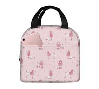 Borsa termica per il pranzo per uomini e donne, da lavoro, con simpatico barboncino e regina rosa, una morbida piccola scatola per il pranzo per adulti per uomini e donne, borsa termica alla moda per