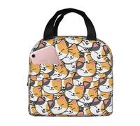 Borsa termica per il pranzo per uomini e donne, da lavoro, con simpatico volto di gatto sorridente, morbida, piccola, per adulti, per uomini e donne, borsa termica alla moda per viaggi, borsa per il