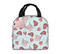 Borsa termica per il pranzo per uomini e donne, da lavoro, con stampa di calici di vino e uva, morbida borsa termica per viaggi, impermeabile, piccola scatola per il pranzo per adulti per uomini e