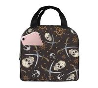Borsa termica per il pranzo per uomini e donne, da lavoro, con teschi pirati, borsa termica per viaggi, impermeabile, morbida, piccola scatola per il pranzo per adulti, per uomini e donne, borsa per