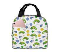 Borsa termica per il pranzo per uomini e donne, da lavoro, graziosa lucertola camaleonte, rana, morbida borsa termica per viaggi, impermeabile, piccola scatola per il pranzo per adulti, per uomini e