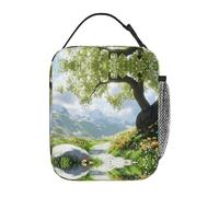 Borsa termica per il pranzo per uomini e donne, design con stampa completa, riutilizzabile, a prova di perdite, grande capacità, per lavoro, scuola, ufficio, viaggi, picnic, con tracolla regolabile