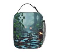 Borsa termica per il pranzo per uomini e donne, foresta dimenticata, design con stampa completa, riutilizzabile, a prova di perdite, grande capacità, per lavoro, scuola, ufficio, viaggi, picnic, con
