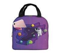 Borsa termica per il pranzo per uomini e donne, lavoro - Astronauta in missione nello spazio esterno, morbida e piccola scatola per il pranzo per adulti per uomini e donne, borsa termica alla moda per
