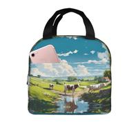 Borsa termica per il pranzo per uomini e donne, lavoro, fattoria in campagna, mucca, morbida borsa termica per viaggi, piccola scatola per il pranzo per adulti alla moda per uomini e donne, borsa per