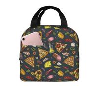 Borsa termica per il pranzo per uomini e donne, lavoro, prosciutto, peperone, pizza, borsa termica morbida per viaggi, impermeabile, piccola scatola per il pranzo per adulti, per uomini e donne, borsa