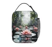 Borsa termica per il pranzo per uomini e donne, Lotus Pond Serenity, design con stampa completa, riutilizzabile, a prova di perdite, grande capacità, per lavoro, scuola, ufficio, viaggi, picnic, con