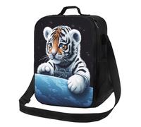Borsa termica per il pranzo per uomini e donne, piccola tigre nello spazio, per ufficio, lavoro, picnic, a prova di perdite, con tracolla, per adulti, borsa riutilizzabile per il pranzo