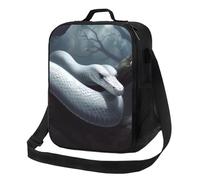 Borsa termica per il pranzo per uomini e donne, scatola per il pranzo a forma di serpente bianco, per ufficio, lavoro, picnic, a prova di perdite, con tracolla, per adulti, borsa riutilizzabile per il