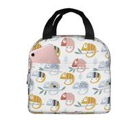 Borsa termica per il pranzo per uomini e donne, versione Q, graziosa lucertola camaleonte, morbida borsa termica per viaggi, impermeabile, piccola scatola per il pranzo per adulti, per uomini e donne