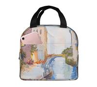 Borsa termica per il pranzo Pittura a olio Canale a Venezia Scatola per il pranzo Riutilizzabile Borsa per il pranzo carina per adulti e bambini, Borse per il pranzo a tenuta stagna per il lavoro Uf