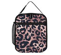 Borsa Termica per Il Pranzo Porta Pranzo Riutilizzabile con Macchia di Leopardo Oro Rosa con Tasca Laterale, Pelle di Ghepardo Rosa Piccola Borsa Termica per Pasti Termici per Uomo Donna Lavoro