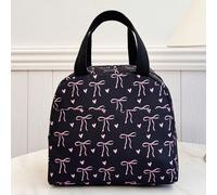 Borsa termica per il pranzo portatile per studenti, borsa termica per il pranzo con motivo a fiocco e cuore, borsa frigo per il pranzo impermeabile e di grande capacità, adatta per donne, uomini, picn